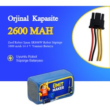 Zoef Robot Sjaan SR806W Robot Süpürge 2600 mAh 14.4 V Yanmaz Batarya – Orjinal Uyumlu Uzun Ömürlü, Yüksek Performans Pil