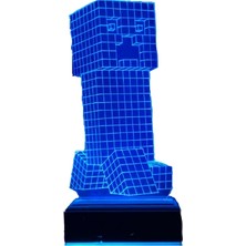 Modiwa Design 3D Minecraft Renkli Gece Lambası Masa Üstü Kullanım Alanı İçin Dimmer Özellikli