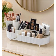 PremiumPort 360° Dönebilen Maxi Makyaj Organizeri Bej, Şık ve Pratik Saklama Çözümü