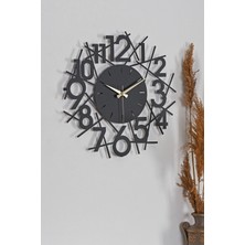 Muyika Metal Siyah Duvar Saati 41x41 cm Yuvarlak Şekil Modern Tasarım 1.2 mm Kalınlık Mds-41
