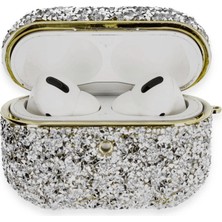 DS LLC Apple Airpods Pro 2 (2.nesil) Luz Taşlı Kılıf - Mavi