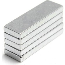 Dünya Magnet Neodyum Mıknatıs 5'li 30 x 10 x 3 mm Nikel Kaplama Güçlü Magnet
