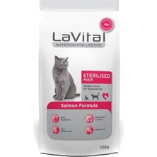 LaVital La Vital Sterilised Somonlu Kedi Maması 12 kg Yetişkin Kısırlaştırılmış Kediler İçin Özel Formül