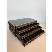 Gorilla Fashion Tesbih Kutusu Kişiye Özel Takı Kutusu Tesbih Koleksiyon Kutusu Hediye Kutusu 40 Tesbihlik Cam Kapak