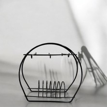 PremiumPort Şık Metal 6 Kancalı Fincan Askılığı, Bardak ve Fincan Standı