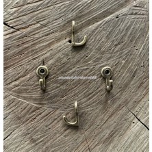 PremiumPort Şık Antik Sarı Mini Kanca Tesbih Askısı 12'li, 2cm, Dekoratif Ürün