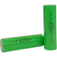 Sertec - 1.2V 2000 Mah - Aa - Ni-Mh Şarjlı Pil - (Başsız / Flat Head)
