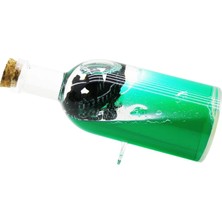 Vice Avm Yeşil Su Yuvarlak Mika Şişe=yan Duruş Ayaklı Yüzen Batmayan Gemi Dekoratif Biblo Akvaryum 6X16CM GO53/00770