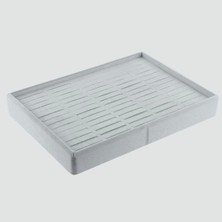 PremiumPort Yerli Üretim Süet Kumaş Gri Renk Çekmeçe ve Bileklik Tablası