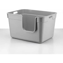 Esranın Dünyası 54X40X32 cm Yarı Açık Kedi Tuvaleti, Açık Gri Renk