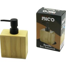 Vice Avm Dikdörtgen Ahşap Bambu Sıvı Sabunluk Siyah Plastik Pompa  5.8 x 9.9cm - Y: 10CM GO53/00728