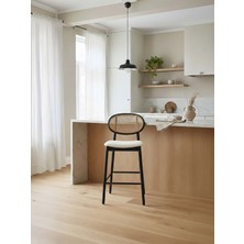 Gazzini Furniture Oslo Hazeranlı Ahşap Bar Sandalyesi