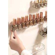 PremiumPort Şeffaf Pleksi Oje Rafı Seti 42CM – 2 Adet, Düzenli Saklama Için Ideal