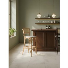 Gazzini Furniture Sofa Hazeranlı Ahşap Bar Sandalyesi