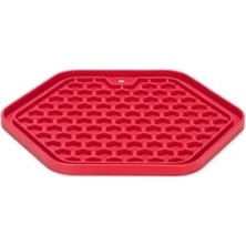 Esranın Dünyası Pembe Sekizgen Şeklinde Silikon Yavru Köpek Yaş Mama Yeme Oyuncağı, 23X20 cm