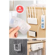 PremiumPort 5'li Yapışkanlı Geçmeli Askı Seti, Banyo ve Mutfak Dekorasyonu Için