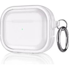 DS LLC Apple Airpods Pro 2 (2.nesil) Shiny Şeffaf Kılıf - Beyaz