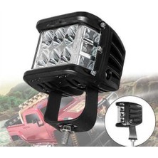 Callysta Off Road Lamba Çakarli Köseli-Kare 6 LED Kirmizi-Mavi 7*9 cm