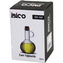 Vice Avm Mini Cam Yağdanlık Çizgili Desen 300ML Ahşap Bambu Mantar Tıpa GO53/01932