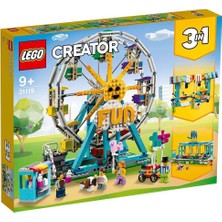 Lego® Creator 3’ü 1 Arada Dönme Dolap 31119 - Çarpışan Arabalı, Gondollu ve 5 Minifigürlü Oyuncak Ya