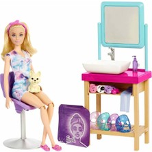 Barbie Işıltı Dolu Spa Günü Renkli Oyun Seti 3+ Yaş Çocuklar İçin Eğlenceli Oyun Deneyimi HCM82
