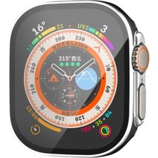Pileli Store Newface Apple Watch Ultra 49MM Legend Camlı Kasa Ekran Koruyucu - Siyah-Gümüş
