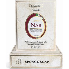 Lawin Nar Özlü Doğal Süngerli Sabun – Banyo Süngeri Lif, Peeling Etkili, Zengin Köpük
