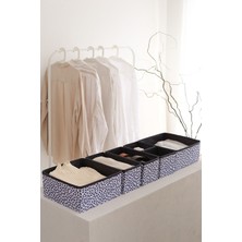 PremiumPort 6'lı Yaprak Lacivert Çocuk Odası Dolap Çekmece Düzenleyici Seti