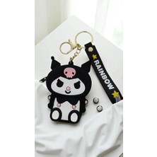Famemus Accessory Sevimli Kuromi Tasarımlı Silikon Anahtarlıklı Mini Cüzdan - Rainbow Askılı
