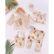 LTG Nova Hello Little Bear Baskılı 5 Parça Pamuk Erkek Bebek Hastane Çıkışı