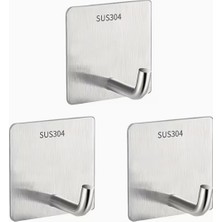 PremiumPort Iki Adet Paslanmaz Çelik Kendinden Yapışkanlı Askı, Banyo ve Mutfak Için