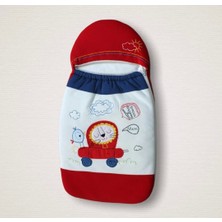 LTG Nova Yenidoğan Arabalı Aslan Nakışlı Fermuarlı Şapkalı Klasik Kundak Bebek Battaniyesi Mi