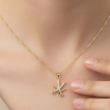 Stil Incisi/xupıng Jewelry Makas Zirkon Taşlı Kolye