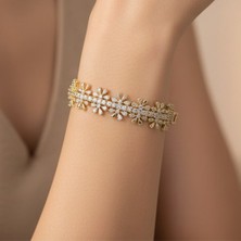 Xupıng Jewelry 14 Ayar Altın Kaplama, Taşlı  Zirkon Taşlı Bileklik