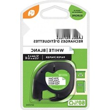 Esranın Dünyası Beyaz Kağıt Şerit Etiket - 12MM x 4 Mt, Letratag Uyumlu