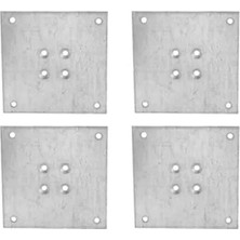 Esranın Dünyası 4 Adet Metal Çinko Masa Bağlantı Sacı Düz 7 x 7 cm