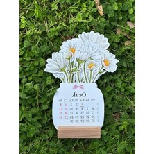 Esranın Dünyası 2026 Özel Tasarım Çiçekli Masaüstü Takvim - Papatya Buketi Detaylarıyla