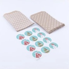 Esranın Dünyası 20 Adet Puantiye ve Zikzak Desenli Kese Kağıdı Seti