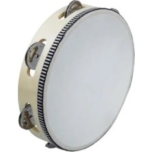 Esranın Dünyası Ahşap Zilli Tef - Gerçek Deri Vurmalı Çalgı (8 Inç)