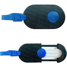 Esranın Dünyası Çok Amaçlı Bavul Valiz Etiketi - 10 cm x 5.5 Cm, Siyah-Mavi