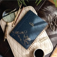 Esranın Dünyası Noktalı Not Defteri - 17X24 Cm, Spiralli ve Lastikli, Dağ Desenli