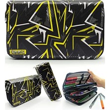 Esranın Dünyası Siyah Kamuflaj Desenli Kalem Kutusu - Üç Bölmeli Tasarım