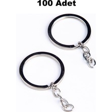 Orhan Çanta 100 Adet Zincirli Anahtarlık Halkası Makrome Anahtarlık (Gümüş)