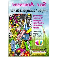 Esranın Dünyası A4 Yapışkanlı Etiket Kağıdı, Mat Yüzeyli, 120GSM (50 Yaprak)