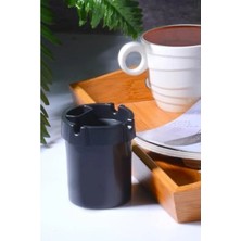 Esranın Dünyası Çakmaklık Hazneli Küllük - Siyah Plastik Oto Kül Tabağı