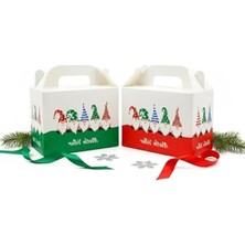 Esranın Dünyası Üç Farklı Renkli Yılbaşı Hediye Kutusu Seti, 10X14 cm