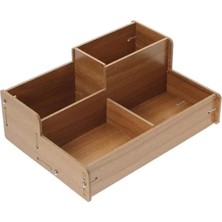 Esranın Dünyası Ahşap Masa Üstü Organizer, Kalem ve Makas Tutucu, Kahverengi