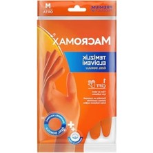 Esranın Dünyası Kaydırmaz Desenli Temizlik Eldiveni, Pamuklu Iç Yüzeyli Orta Boy