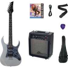 Strauss Esh-22 Ms Elektro Gitar Hss - Metalik Gri Set (Anfi-Softcase-Askı-Tel-Kablo-Pena)