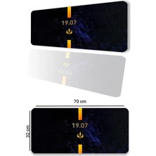 Sonic Touch SonicTouch Sarı Lacivert 1907 Gamer Gaming Oyuncu Masaüstü Dikişsiz Kaymaz Klavye Mouse Pad 32x70Cm